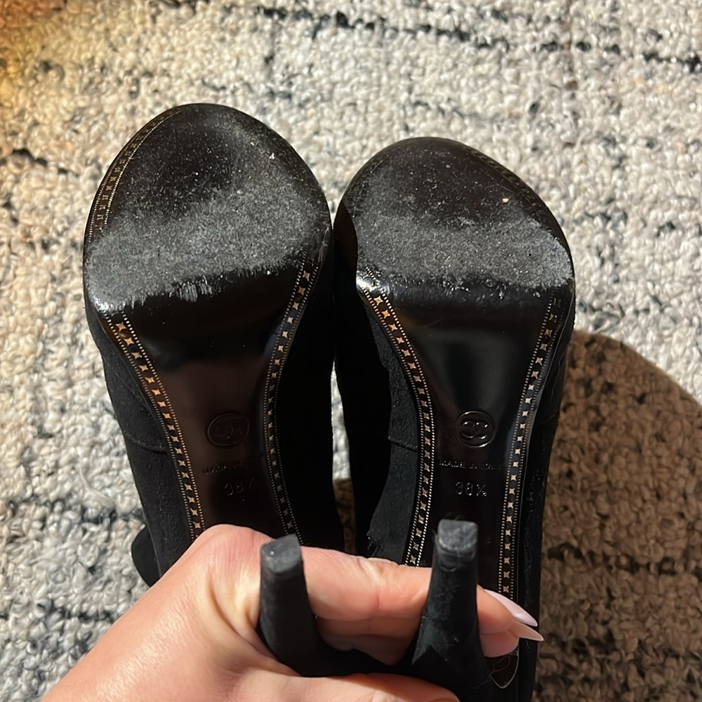 CHANEL Booties Black patent toe 38.5 / 8 US - Picture 4 of 10